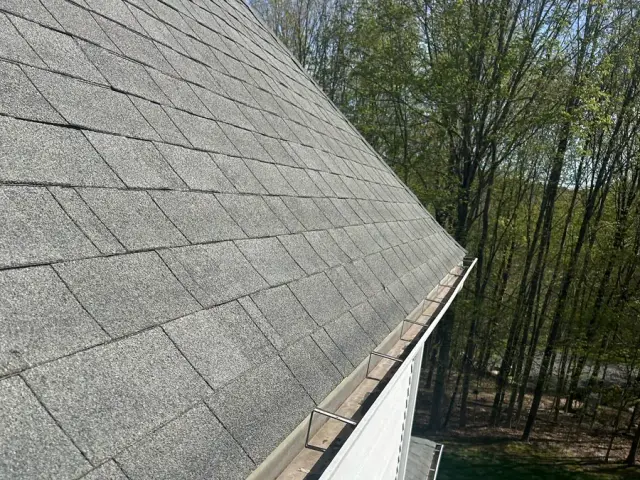 Clean gutter line along a roof edge